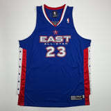 Autographed/Signed LeBron James ASG Stat LE/123 Jersey Upper Deck UDA COA
