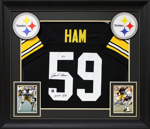 Jack Ham "HOF 88" Authentic Signed Black Pro Style Framed Jersey BAS Witnessed