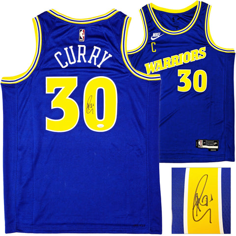 WARRIORS STEPHEN CURRY AUTOGRAPHED NIKE SWINGMAN JERSEY SIZE 48 JSA 221492