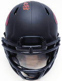 Kyle Pitts Autographed Falcons Eclipse Black Mini Helmet Beckett Witness WL88294