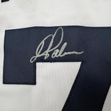 Framed Autographed Dean Palmer Detroit White Baseball Jersey BAS COA