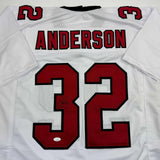 Autographed/Signed Jamal Anderson Atlanta White Football Jersey JSA COA