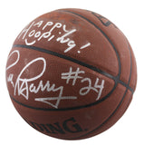 Warriors Rick Barry "Happy Hooping!" Signed Spalding I/O Basketball BAS #BR84332