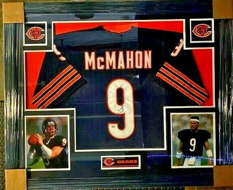 Jim McMahon Signed Bears 35"x 43" Framed Jersey (Schwartz COA) Punky QB