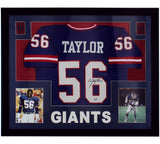 Lawrence Taylor Signed New York Giants Framed Blue NFL Jersey