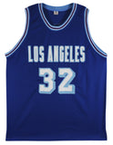 Magic Johnson Authentic Signed Blue Throwback Pro Style Jersey BAS Witnessed 2