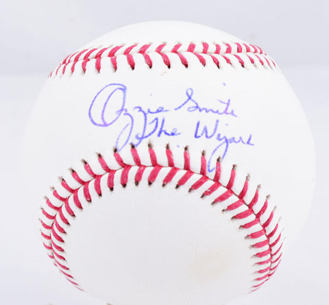 Ozzie Smith Autographed Rawlings OML Baseball w/The Wizard - Fanatics *Blue