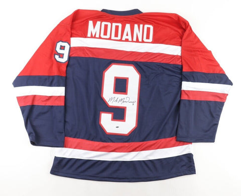 Mike Modano Signed Team USA Jersey (OKAuthentics) #1 Overall pick 1988 NHL Draft