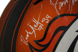 Three Amigos Autographed/Signed Denver Broncos F/S Blaze Helmet JSA 34408