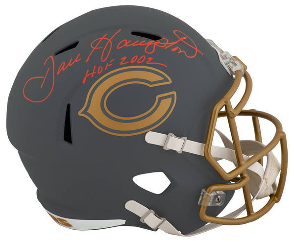 Dan Hampton Signed Bears SLATE Riddell Full Size Replica Helmet w/HOF - (SS COA)