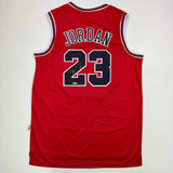 Autographed/Signed Michael Jordan Chicago Red Jersey Upper Deck UDA COA