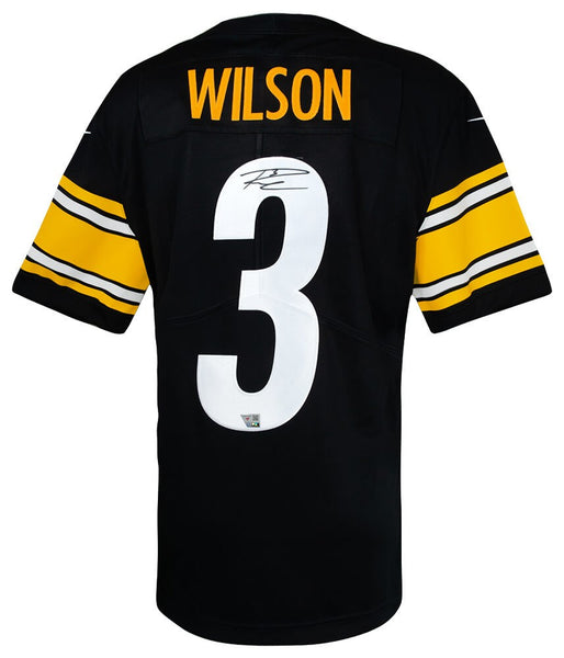 Russell Wilson Signed Steelers Nike Black Replica Football Jersey (FANATICS COA)