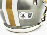 Chris Olave Signed New Orleans Saints Flash Gray Speed Mini Helmet Beckett Wit