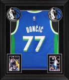 Mavericks Luka Doncic Signed Blue Nike Swingman Framed Jersey JSA #YY77510