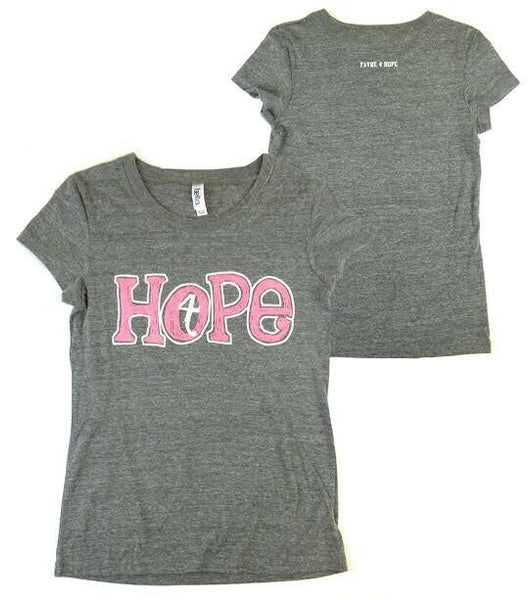 Official Favre 4 Hope Grey Ladies Medium T-Shirt with Pink "Hope"