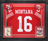 Joe Montana Authentic Signed & Framed Red Pro Style Jersey Autographed BAS / JSA