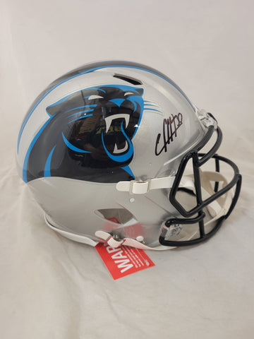 CHUBA HUBBARD SIGNED CAROLINA PANTHERS F/S SPEED AUTHENTIC HELMET BECKETT