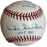 Duke Snider Dodgers Autographed & 15X Inscribed MLB Baseball Statball COA