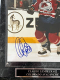 Claude Lemieux Autographed 8x10 Photo -- Colorado Avalanche with Plaque | JSA COA