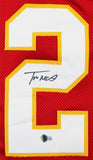 Trent McDuffie Authentic Signed Red Pro Style Jersey Autographed BAS Witnessed 2