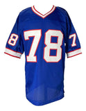 Bruce Smith Signed Custom Blue Pro-Style Football Jersey HOF 09 BAS ITP