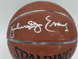Julius Dr. J Erving Autographed Leather Basketball 76ers Beckett BS30222