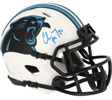 CHRISTIAN McCAFFREY Autographed Panthers Lunar Eclipse Mini Helmet FANATICS