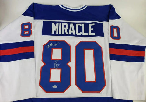 Robert O'Neill Signed 1980 Team USA 'Miracle' Hockey Jersey "Never Quit" (PSA)