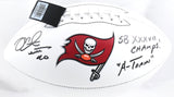 Mike Alstott Autographed Buccaneers Logo Football SB Champ A Train-BeckettW Holo
