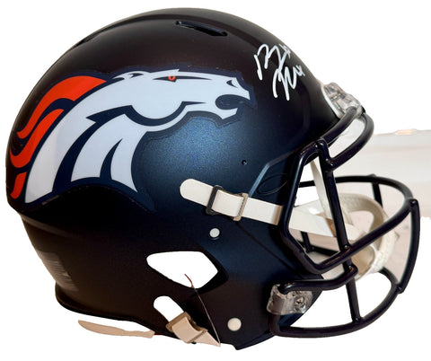 Bo Nix Denver Broncos Autographed Navy NFL Pro Helmet Beckett COA