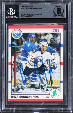 Sabres Dave Andreychuk Authentic Signed 1990 Score #189 Card BAS Slabbed