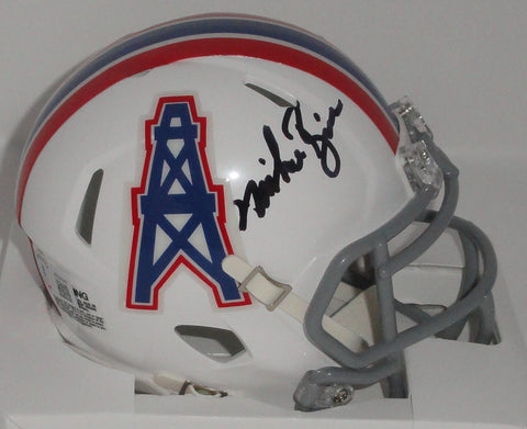 Oilers MIKE ROZIER Signed Riddell Houston Speed Mini Helmet AUTO - BAS