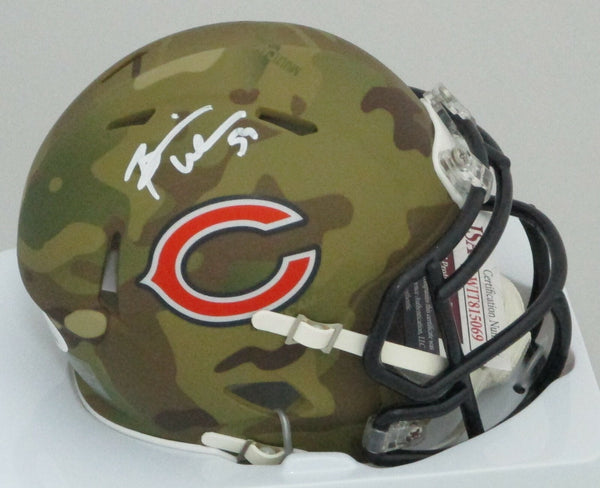 Bears Hall of Famer BRIAN URLACHER Signed Riddell CAMO Mini Helmet AUTO - JSA
