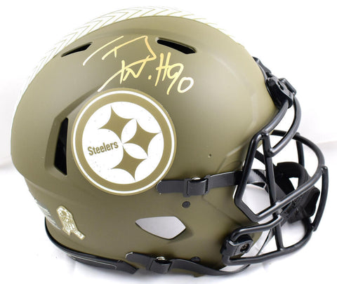 TJ Watt Signed Steelers F/S Salute to Service Speed Authentic Helmet-Beckett W