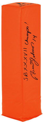 Brad Johnson Signed BSN Orange Football Endzone Pylon w/SB Champs (SCHWARTZ COA)
