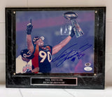 Neil Smith Autographed Super Bowl 8x10 Photo with Plaque Denver Broncos JSA COA