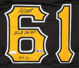 Oneil Cruz Signed Pittsburgh Pirates Jersey Inscribed "MLB Debut 10/2/21" (JSA)
