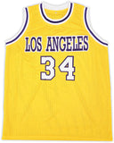 LAKERS SHAQUILLE SHAQ O'NEAL AUTOGRAPHED YELLOW JERSEY ON 3 BECKETT 191014
