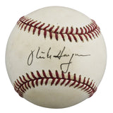 Mike Hargrove & Ron Clark Authentic Signed Bobby Brown OAL Baseball BAS #BU64251