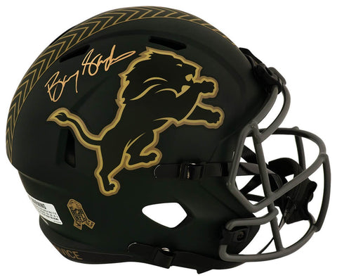 Barry Sanders Signed Lions SALUTE 2025 Riddell F/S Replica Helmet (SCHWARTZ COA)