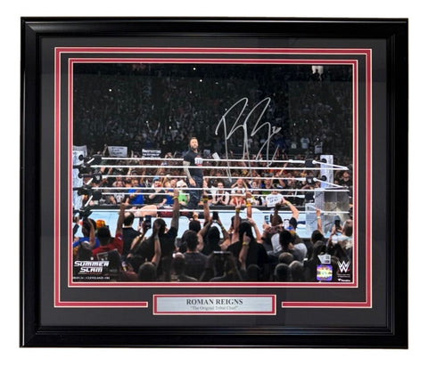 Roman Reigns Signed Framed 16x20 WWE Summerslam Return Photo Fanatics