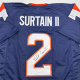 Autographed/Signed Patrick Surtain II Denver Blue Jersey JSA COA #2