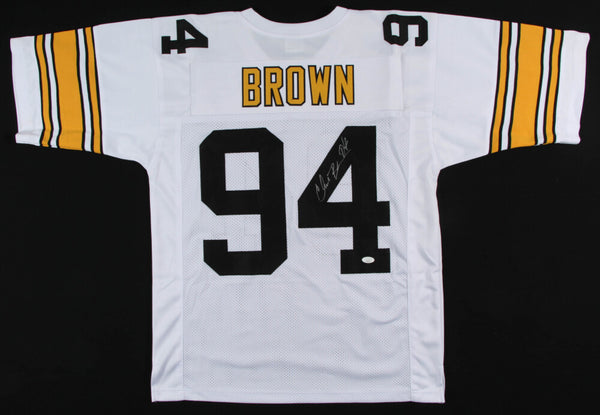 Chad Brown Signed Pittsburgh Steelers Jersey (JSA COA) 3xPro Bowl Linebackr