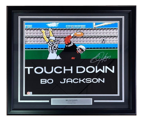 Bo Jackson Signed Framed 16x20 Oakland Raiders Tecmo Bowl Photo BAS