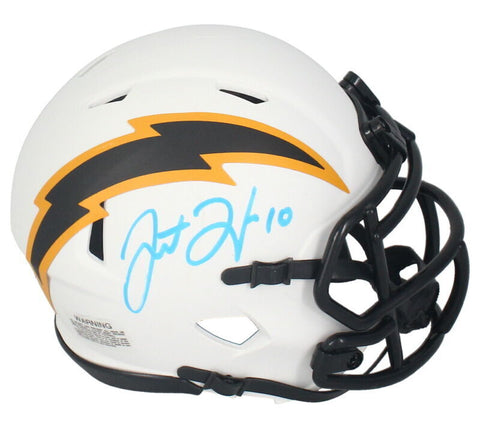 Justin Herbert Autographed Los Angeles Chargers Lunar Speed Mini Helmet Beckett