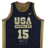 Magic Johnson "92 Gold" Signed Navy & Gold Nike Team USA Jersey BAS W #3W387216
