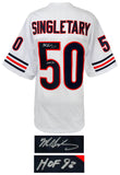 Mike Singletary (BEARS) Signed White Custom Football Jersey w/HOF'98 - (SS COA)