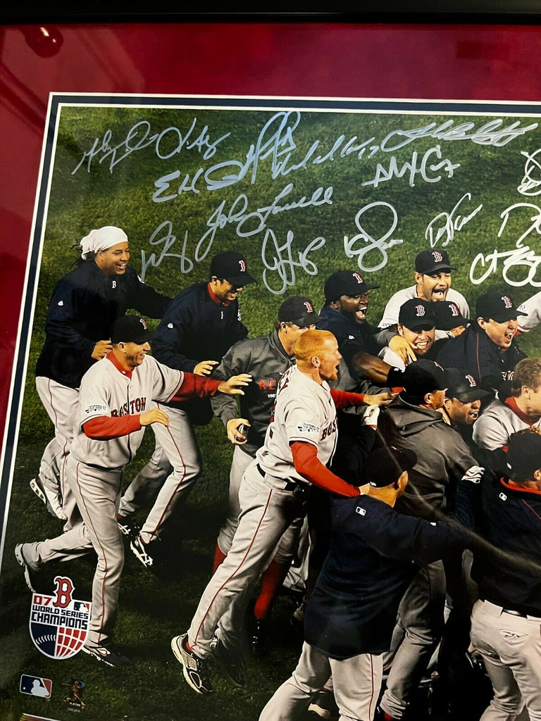 Boston Red Sox 2007 World Series Team Auto Signed Photo Framed LE #79 ...