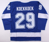 Slater Koekkoek Signed Lightning Jersey (Beckett) NHL Playing Career 2014-2022