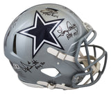Cowboys Smith, Dorsett, Parsons, Prescott +1 Signed F/S Speed Proline Helmet BAS